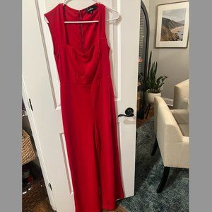 Red Maxi Short Sleeve Lulus Jumpsuit